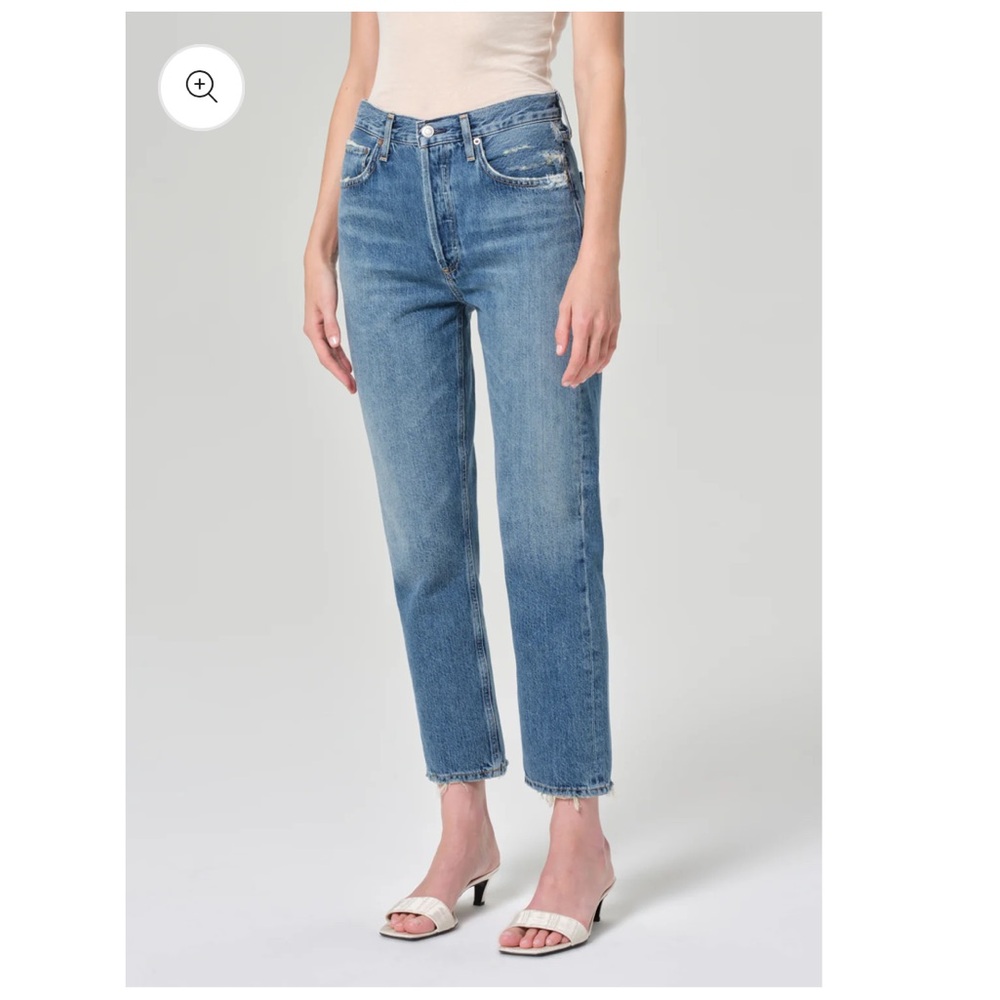 Agolde Riley High Rise Straight Crop Jeans - Frequnecy